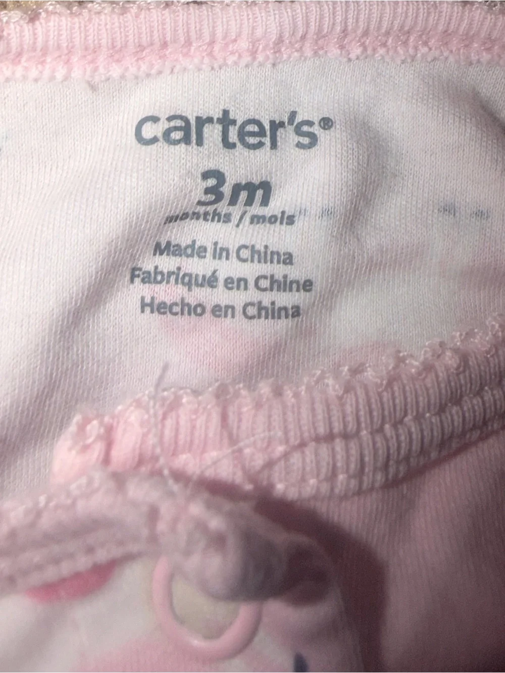 Carter's Pink Unicorn & Rainbow Footed One-Piece 100% cotton